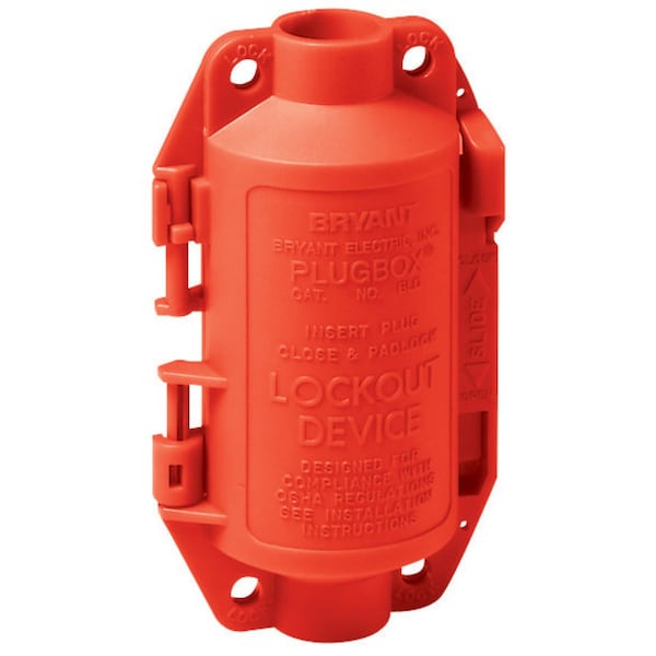 Straight Blade Devices, Plugbox Devices, Accessories, Red polypropylene Medium Lockout Device, Red